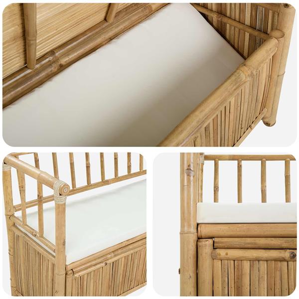 Grote foto vidaxl tuinkast bank naturel 110 x 47 x 80 cm bamboe tuin en terras tuinmeubelen