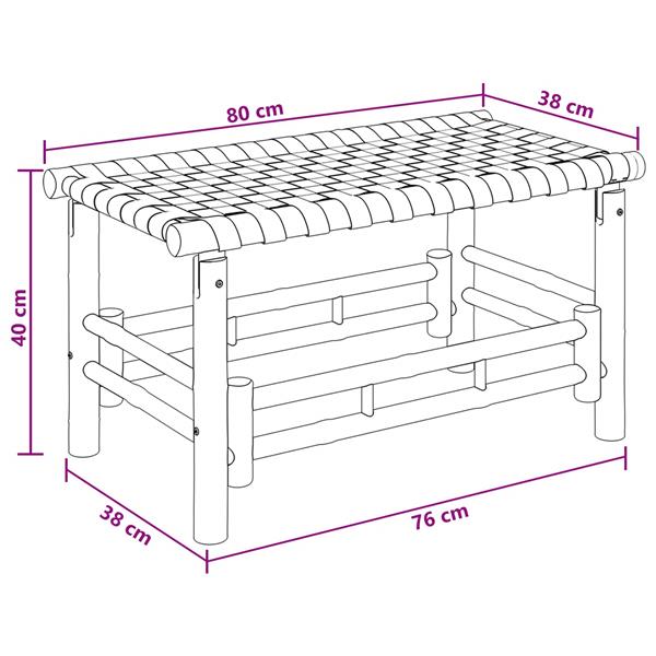 Grote foto vidaxl tuinbank naturel 80 x 38 x 40 cm bamboe tuin en terras tuinmeubelen