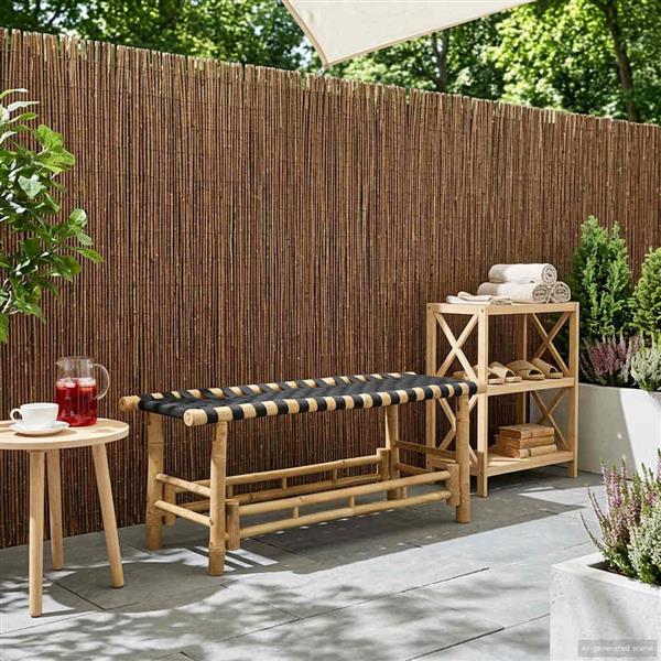 Grote foto vidaxl tuinbank naturel 110 x 38 x 40 cm bamboe tuin en terras tuinmeubelen