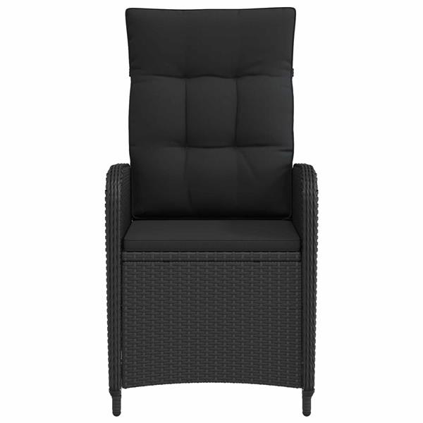 Grote foto vidaxl verstelbare tuinstoel zwart 57 x 63 x 94 cm poly rattan tuin en terras tuinmeubelen