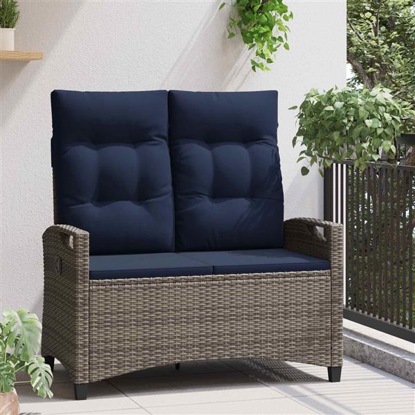 Grote foto vidaxl tuinbank met kussen 105 x 60 x 112 cm staal tuin en terras tuinmeubelen