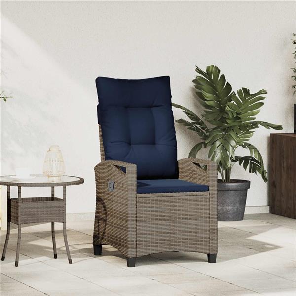 Grote foto vidaxl verstelbare tuinstoel 56 x 60 x 112 cm staal tuin en terras tuinmeubelen