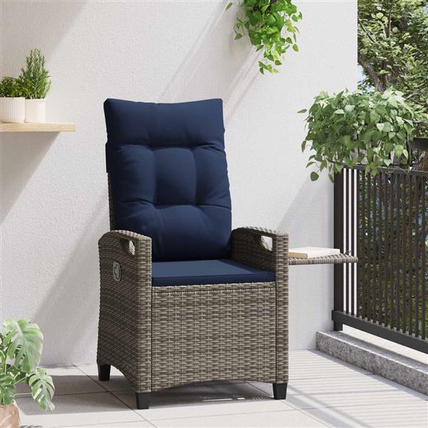 Grote foto vidaxl verstelbare tuinstoel 56 x 60 x 112 cm staal tuin en terras tuinmeubelen