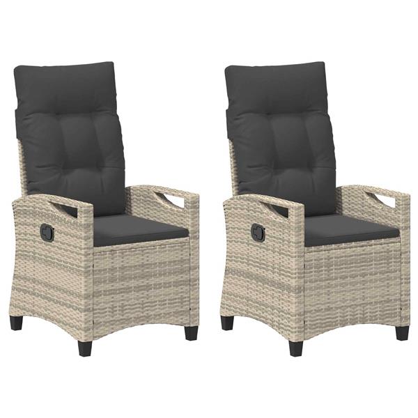 Grote foto vidaxl tuinstoel 2 pcs licht grijs en donker grijs 56 x 60 x 112 cm tuin en terras tuinmeubelen