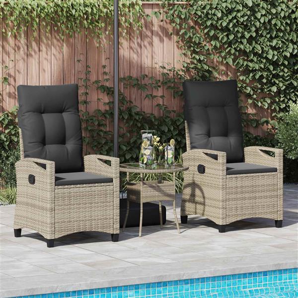 Grote foto vidaxl tuinstoel 2 pcs licht grijs en donker grijs 56 x 60 x 112 cm tuin en terras tuinmeubelen