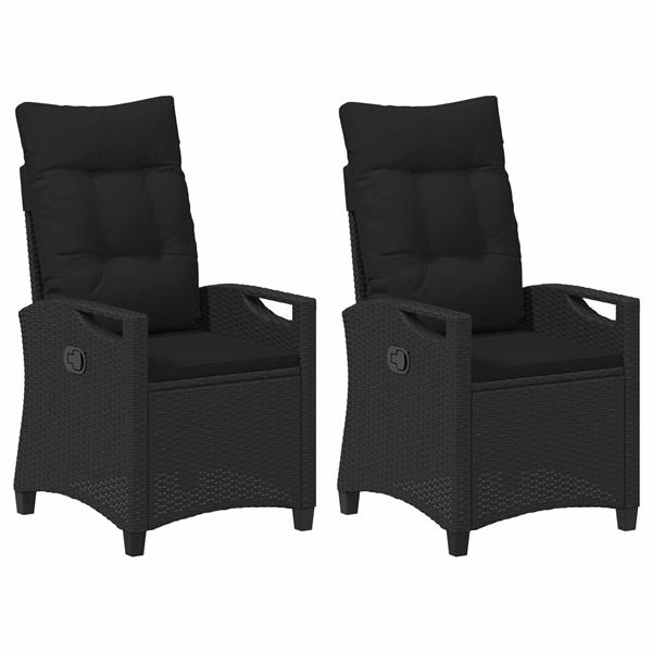 Grote foto vidaxl tuinstoel 2 pcs zwart 56 x 64 x 94 cm staal en polyester tuin en terras tuinmeubelen