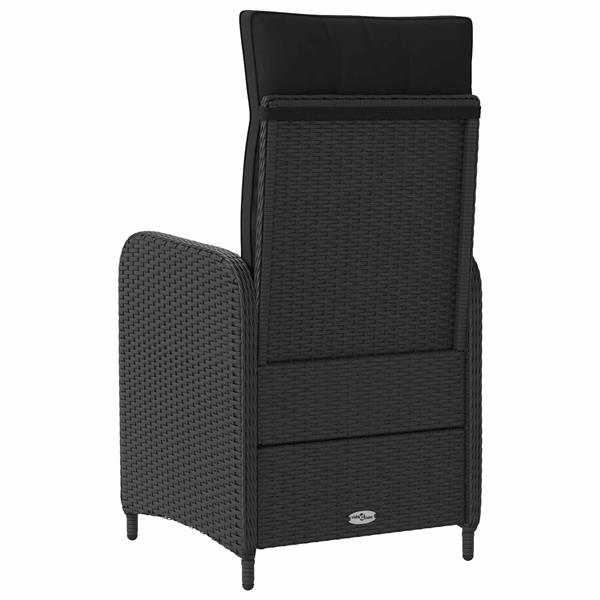 Grote foto vidaxl verstelbare tuinstoel zwart 57 x 63 x 94 cm poly rattan tuin en terras tuinmeubelen