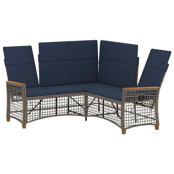 Grote foto vidaxl tuin ligbankset grijs en marineblauw 164 x 164 x 112 cm tuin en terras tuinmeubelen