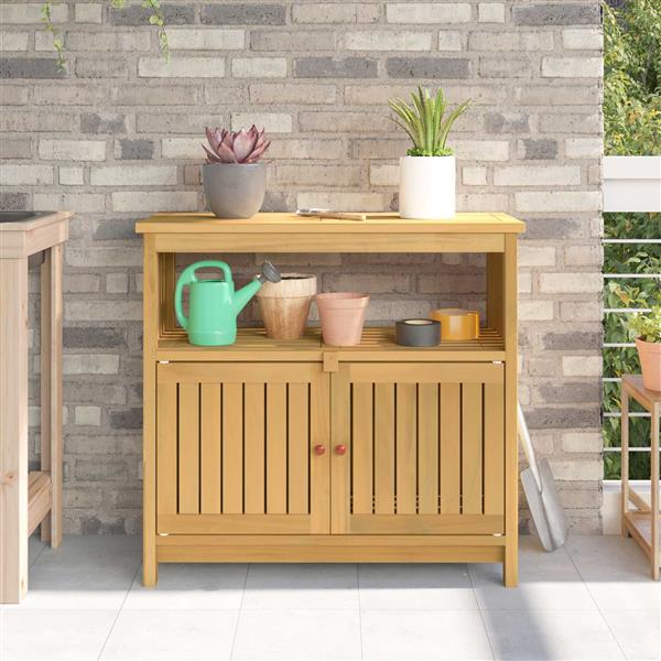Grote foto vidaxl tuin console tafel licht acacia 80 x 35 x 75 cm tuin en terras tuinmeubelen