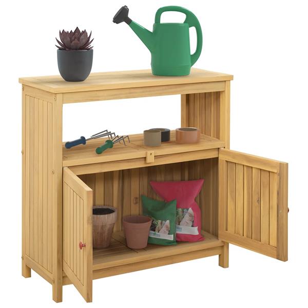 Grote foto vidaxl tuin console tafel licht acacia 80 x 35 x 75 cm tuin en terras tuinmeubelen