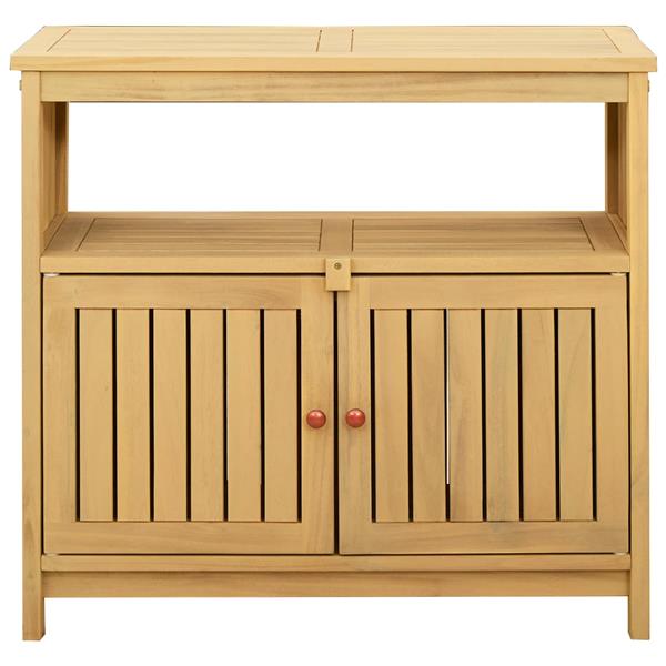 Grote foto vidaxl tuin console tafel licht acacia 80 x 35 x 75 cm tuin en terras tuinmeubelen