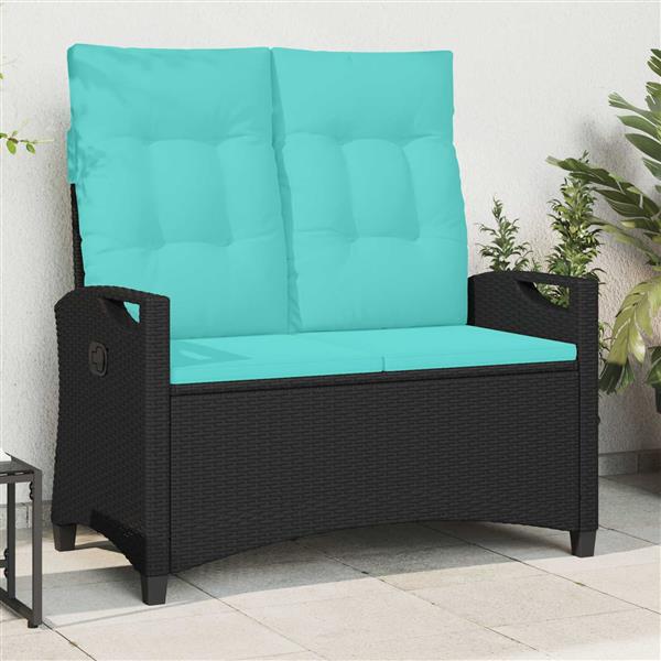 Grote foto vidaxl tuinbank met kussen 105 x 60 x 112 cm staal tuin en terras tuinmeubelen