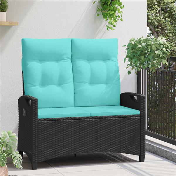 Grote foto vidaxl tuinbank met kussen 105 x 60 x 112 cm staal tuin en terras tuinmeubelen