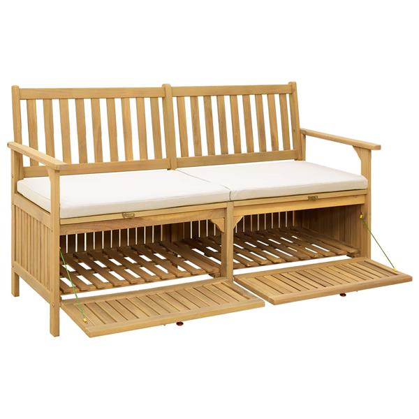 Grote foto vidaxl opslagbank met kussen met opslag met de deur 148 x 63 x 84 cm tuin en terras tuinmeubelen