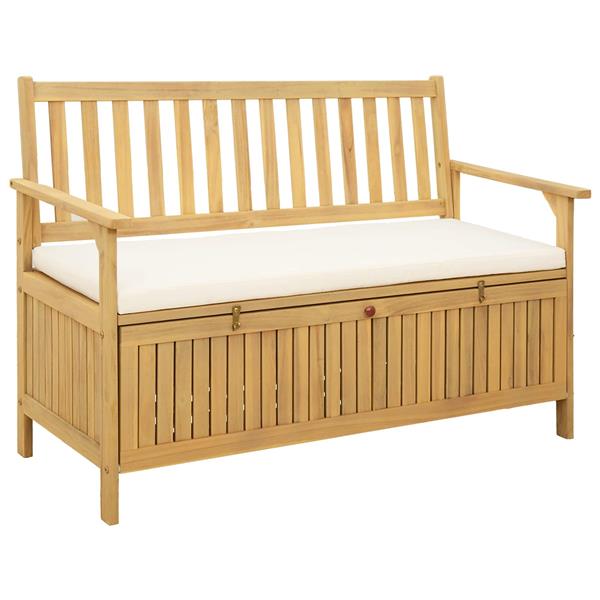 Grote foto vidaxl opslagbank met kussen met opslag met de deur 120 x 63 x 84 cm tuin en terras tuinmeubelen
