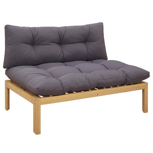Grote foto vidaxl midden sofaset licht acacia en donker grijs 120 x 80 x 82 cm tuin en terras tuinmeubelen