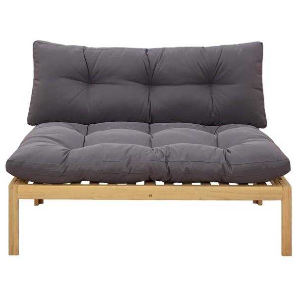 Grote foto vidaxl midden sofaset licht acacia en donker grijs 120 x 80 x 82 cm tuin en terras tuinmeubelen