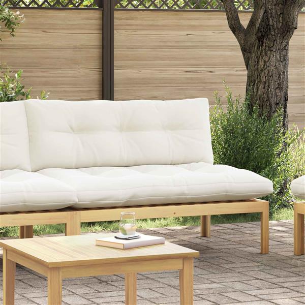 Grote foto vidaxl midden sofaset licht acacia en cr me wit 120 x 80 x 82 cm tuin en terras tuinmeubelen