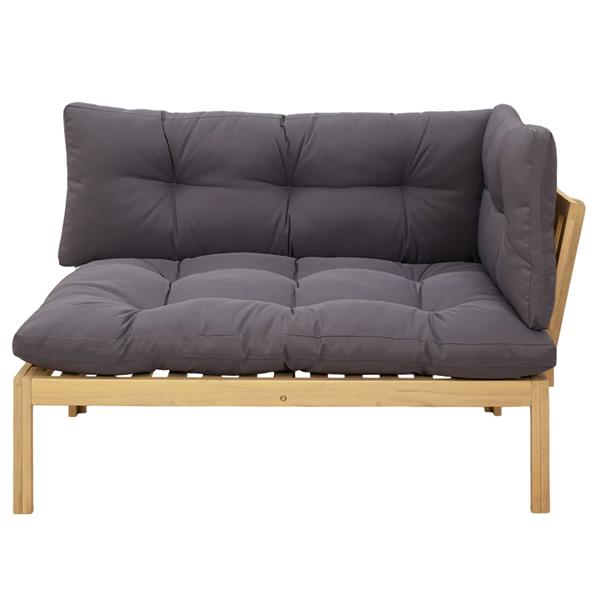 Grote foto vidaxl hoekstoffe licht acacia en donker grijs 132 x 92 x 82 cm tuin en terras tuinmeubelen