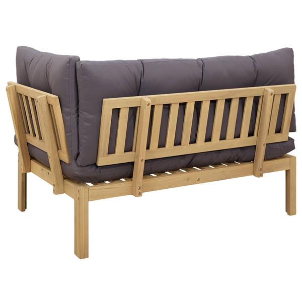 Grote foto vidaxl hoekstoffe licht acacia en donker grijs 132 x 92 x 82 cm tuin en terras tuinmeubelen