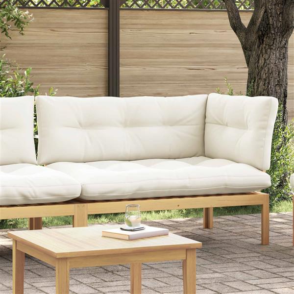 Grote foto vidaxl hoekstoffe licht acacia en cr me wit 132 x 92 x 82 cm tuin en terras tuinmeubelen