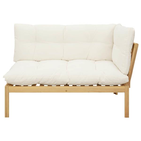 Grote foto vidaxl hoekstoffe licht acacia en cr me wit 132 x 92 x 82 cm tuin en terras tuinmeubelen