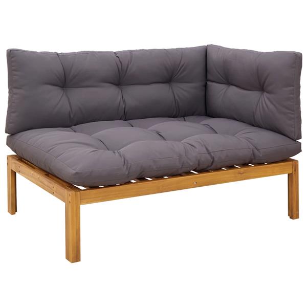 Grote foto vidaxl hoekstoffe natuurlijk en donkergrijs 132 x 92 x 82 cm tuin en terras tuinmeubelen