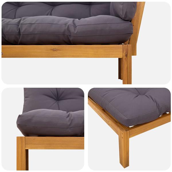 Grote foto vidaxl hoekstoffe natuurlijk en donkergrijs 132 x 92 x 82 cm tuin en terras tuinmeubelen