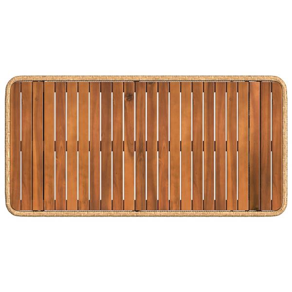 Grote foto vidaxl tuin eettafelset 4 pcs natuur en wit poly riet en acaciahout tuin en terras tuinmeubelen