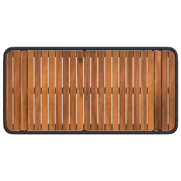 Grote foto vidaxl tuin eettafelset 4 pcs zwart en grijs poly riet en acaciahout tuin en terras tuinmeubelen