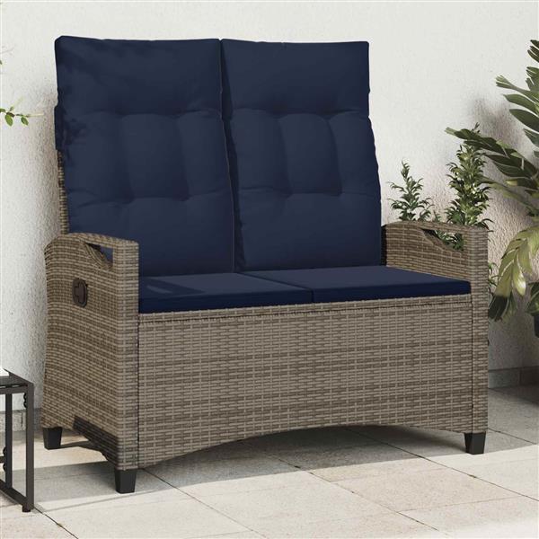 Grote foto vidaxl tuinbank met kussen 105 x 60 x 112 cm staal tuin en terras tuinmeubelen