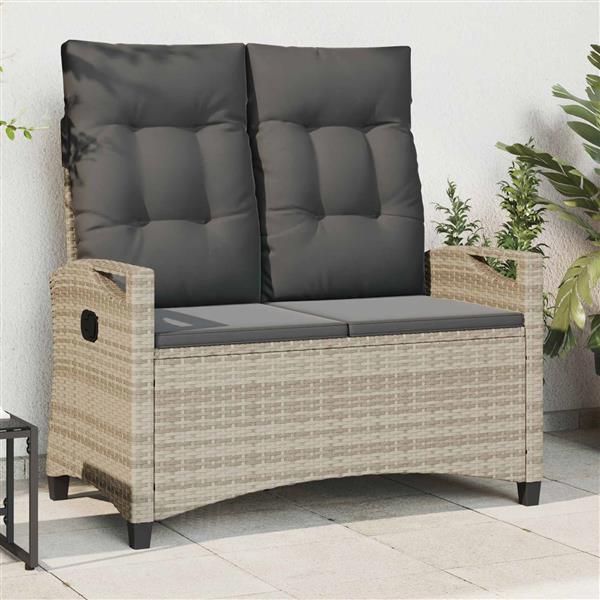 Grote foto vidaxl tuinbank met kussen 105 x 60 x 112 cm staal tuin en terras tuinmeubelen