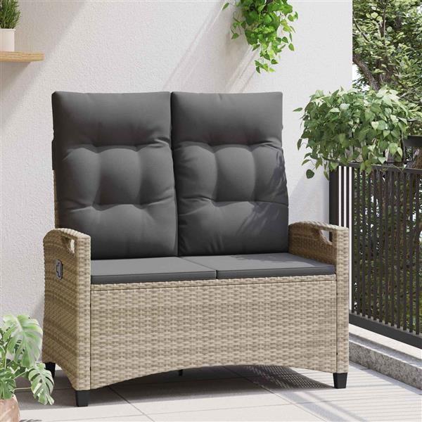 Grote foto vidaxl tuinbank met kussen 105 x 60 x 112 cm staal tuin en terras tuinmeubelen