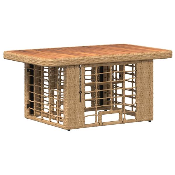 Grote foto vidaxl tuin eettafelset 3 pcs natuur en wit poly riet en acaciahout tuin en terras tuinmeubelen