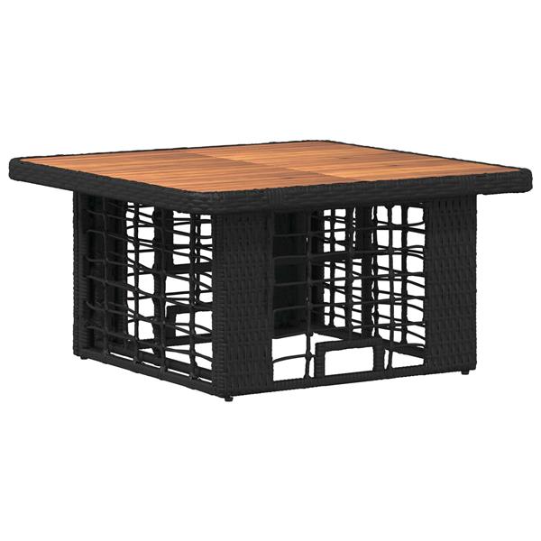 Grote foto vidaxl tuin eettafelset 3 pcs zwart en grijs poly riet en acaciahout tuin en terras tuinmeubelen