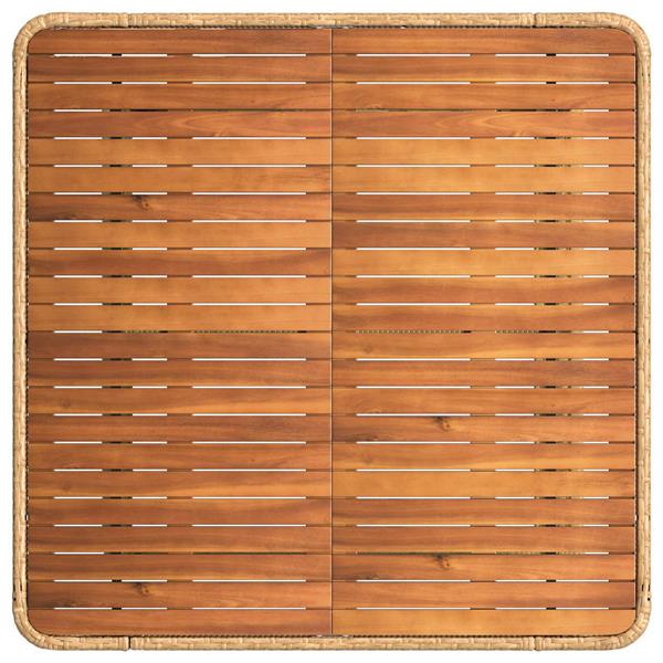 Grote foto vidaxl tuin eettafelset 3 pcs natuur en wit poly riet en acaciahout tuin en terras tuinmeubelen