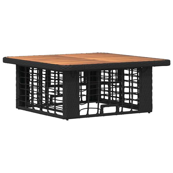 Grote foto vidaxl tuin eettafelset 3 pcs zwart en grijs poly riet en acaciahout tuin en terras tuinmeubelen