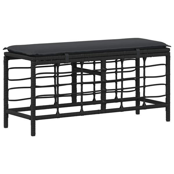 Grote foto vidaxl tuin eettafelset 3 pcs zwart en grijs poly riet en acaciahout tuin en terras tuinmeubelen