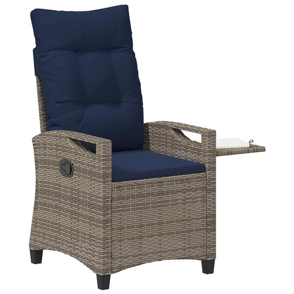 Grote foto vidaxl verstelbare tuinstoel 56 x 60 x 112 cm staal tuin en terras tuinmeubelen