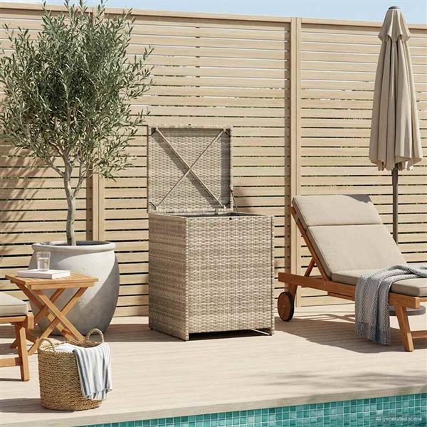 Grote foto vidaxl kussenbox lichtgrijs 55 x 55 x 69 cm polyrotan tuin en terras overige tuin en terras