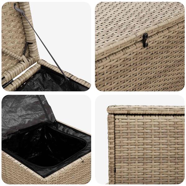 Grote foto vidaxl kussenbox 55 x 55 x 69 cm staal tuin en terras overige tuin en terras