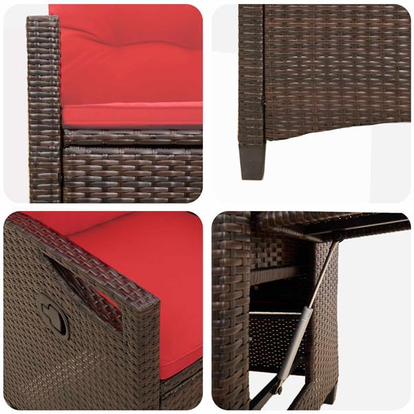 Grote foto vidaxl verstelbare tuinstoel 56 x 60 x 112 cm staal tuin en terras tuinmeubelen