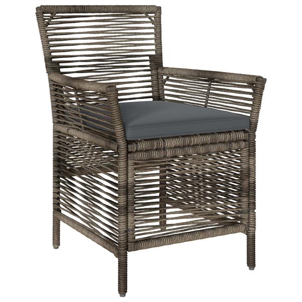 Grote foto vidaxl buitenstoel met kussen 4 pcs grijs en donkergrijs poly rattan tuin en terras tuinmeubelen