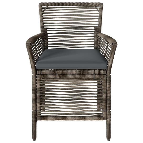 Grote foto vidaxl buitenstoel met kussen 4 pcs grijs en donkergrijs poly rattan tuin en terras tuinmeubelen