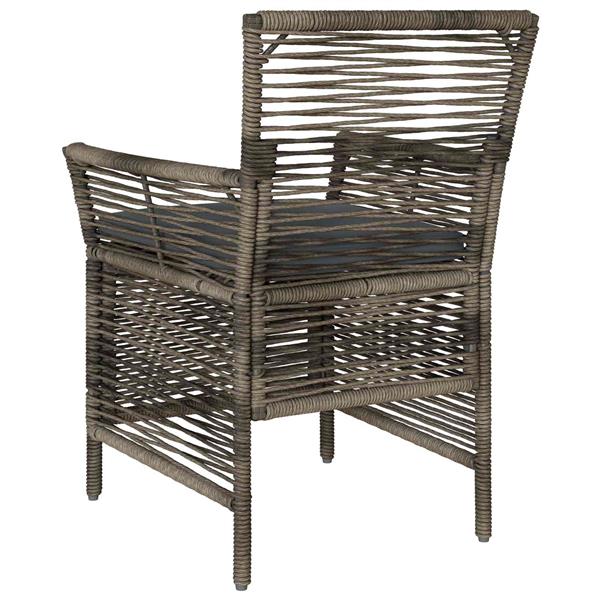 Grote foto vidaxl buitenstoel met kussen 4 pcs grijs en donkergrijs poly rattan tuin en terras tuinmeubelen