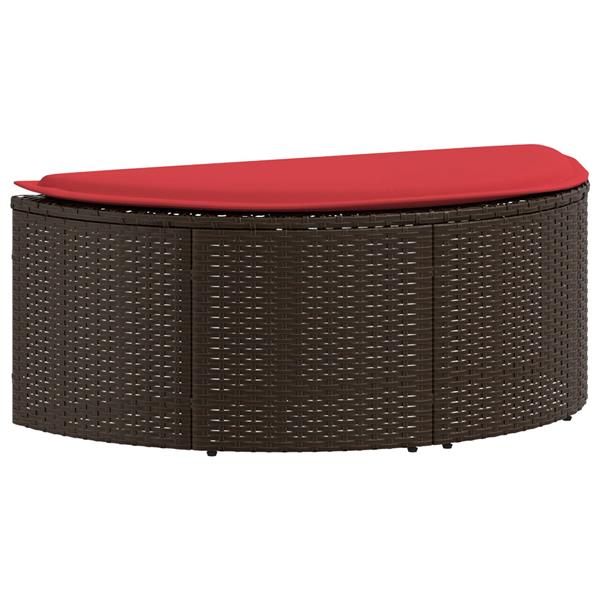 Grote foto vidaxl tuinbankstel bruin en rood 168 x 168 x 180 cm poly rattan tuin en terras tuinmeubelen
