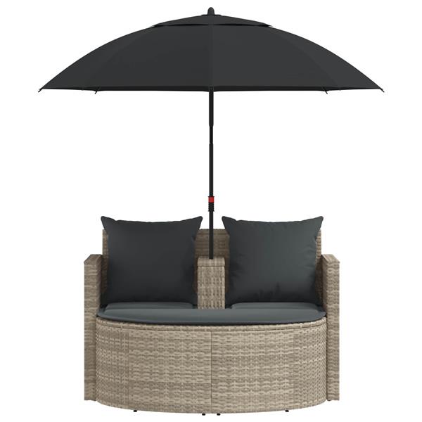 Grote foto vidaxl tuinbankstel 8 pcs licht grijs en donker grijs poly rattan tuin en terras tuinmeubelen