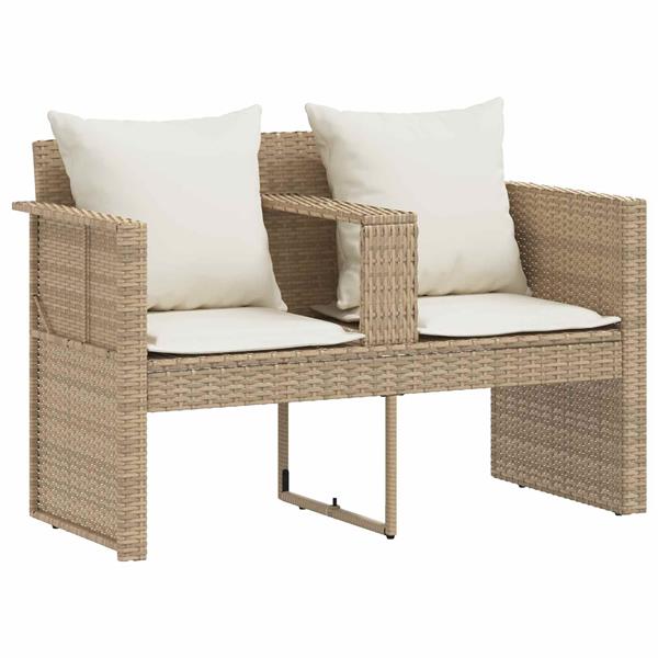 Grote foto vidaxl tuinbankstel met kussen 8 pcs beige en cr me wit poly rattan tuin en terras tuinmeubelen