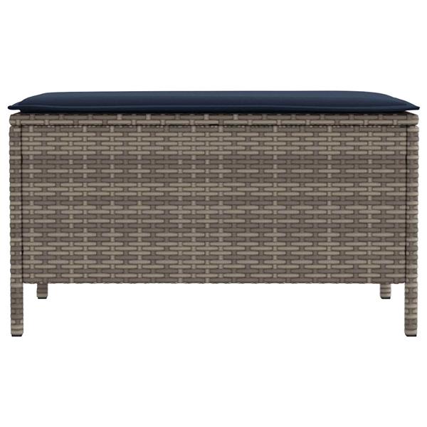 Grote foto vidaxl tuinvoetenbank grijs en marineblauw 80 x 38 x 42 cm pe rattan tuin en terras tuinmeubelen