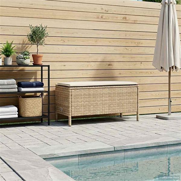 Grote foto vidaxl tuinvoetenbank beige en cr me 80 x 38 x 42 cm pe rattan tuin en terras tuinmeubelen